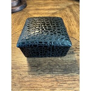 Tozai Home‎ Black Crocodile Embossed Ceramic Decorative Trinket Box jewelry